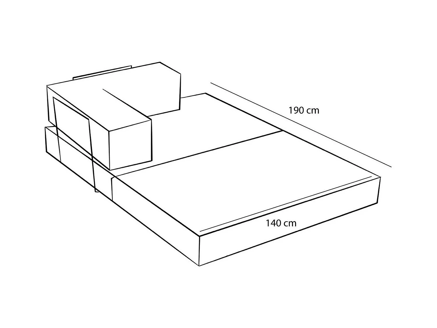 Canapé-lit sans mécanisme anthracite, 2 places ALTEA