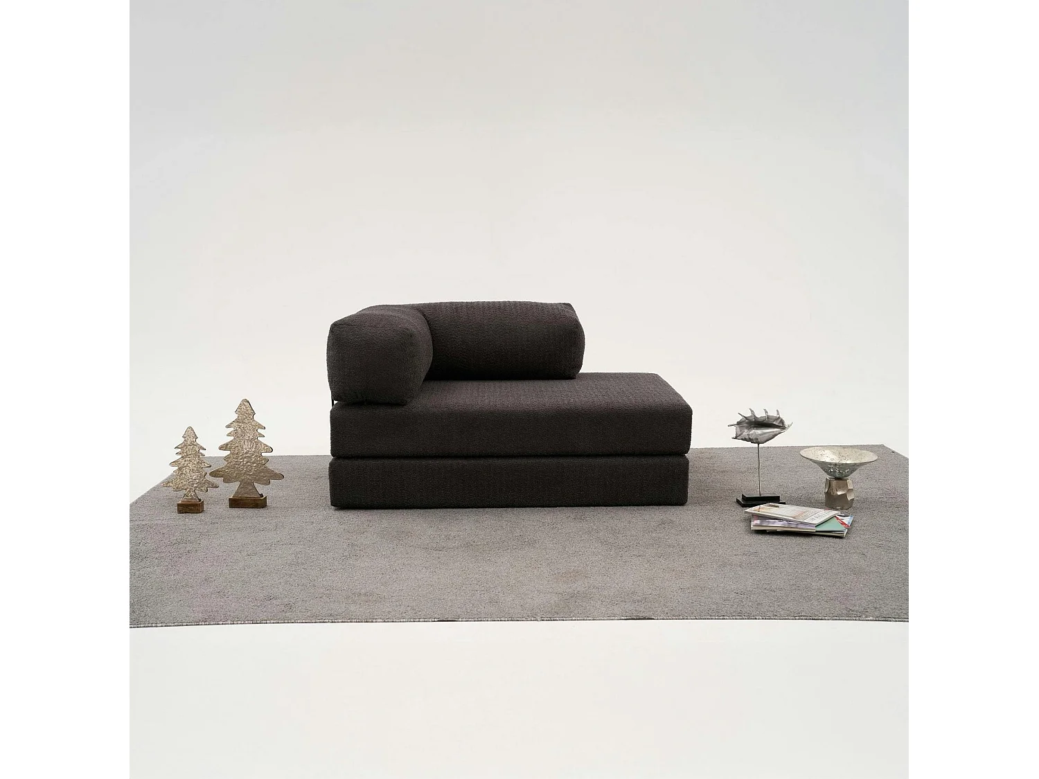 Canapé-lit sans mécanisme anthracite, 2 places ALTEA