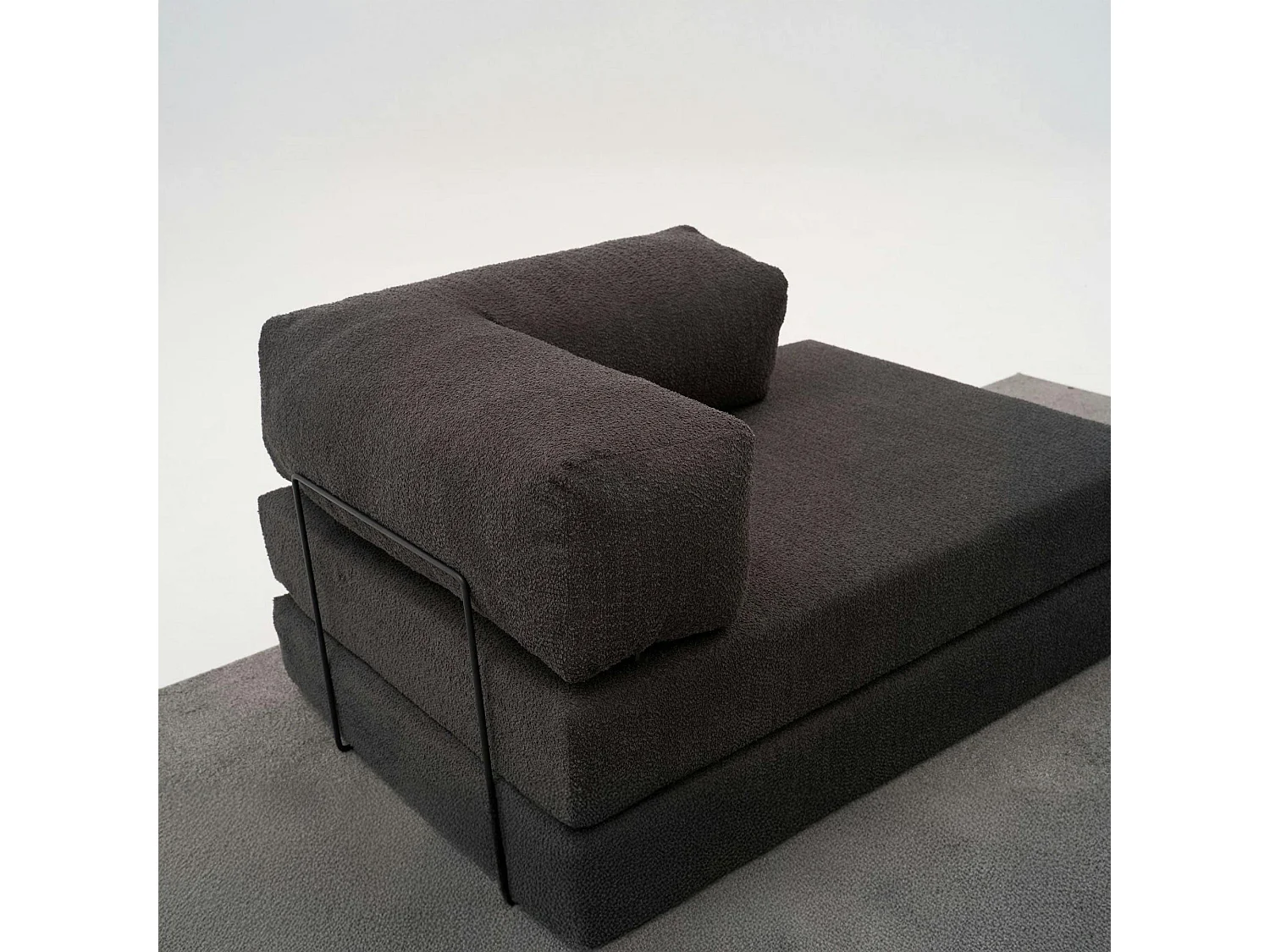 Canapé-lit sans mécanisme anthracite, 2 places ALTEA