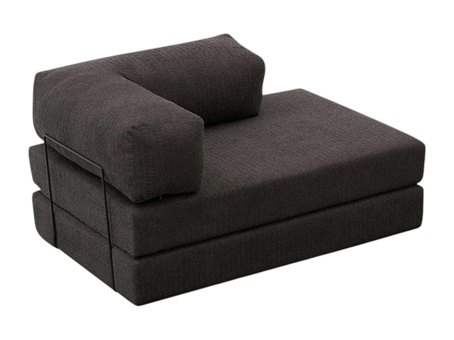 Canapé-lit sans mécanisme anthracite, 2 places ALTEA