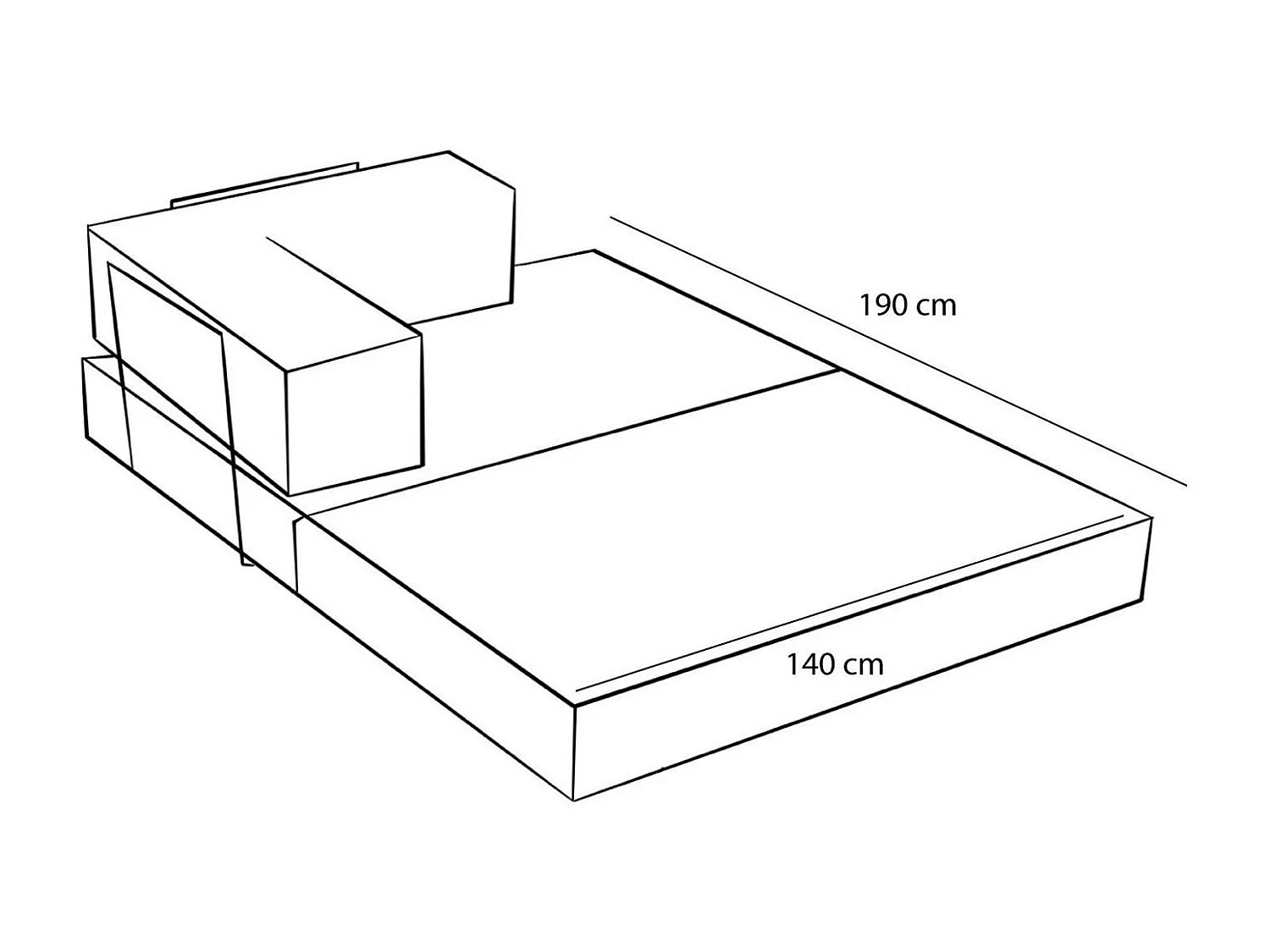 Canapé-lit sans mécanisme anthracite, 2 places ALTEA
