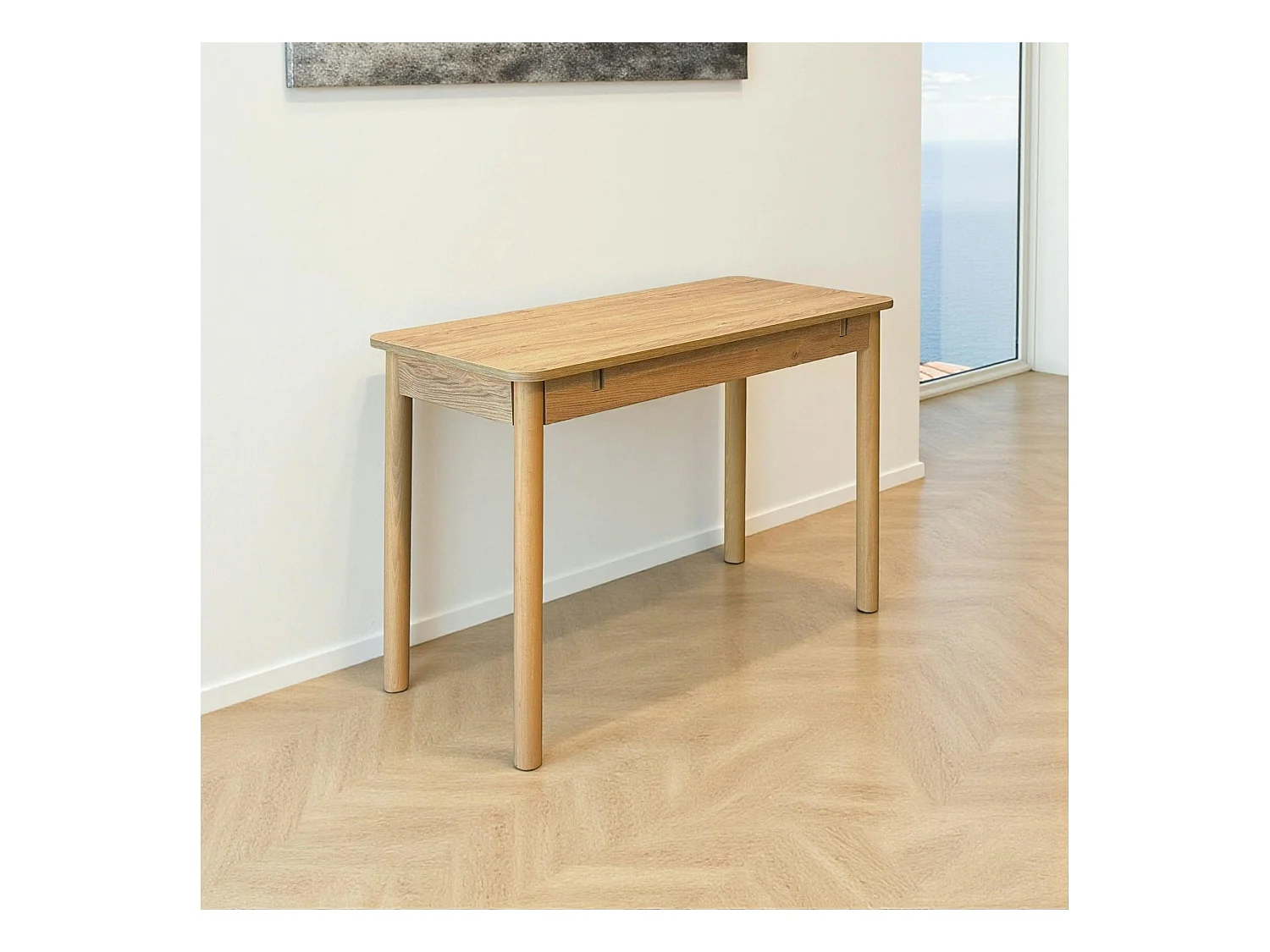 Table pliante cuisine plateau effet bois 50-70 cm ORINA