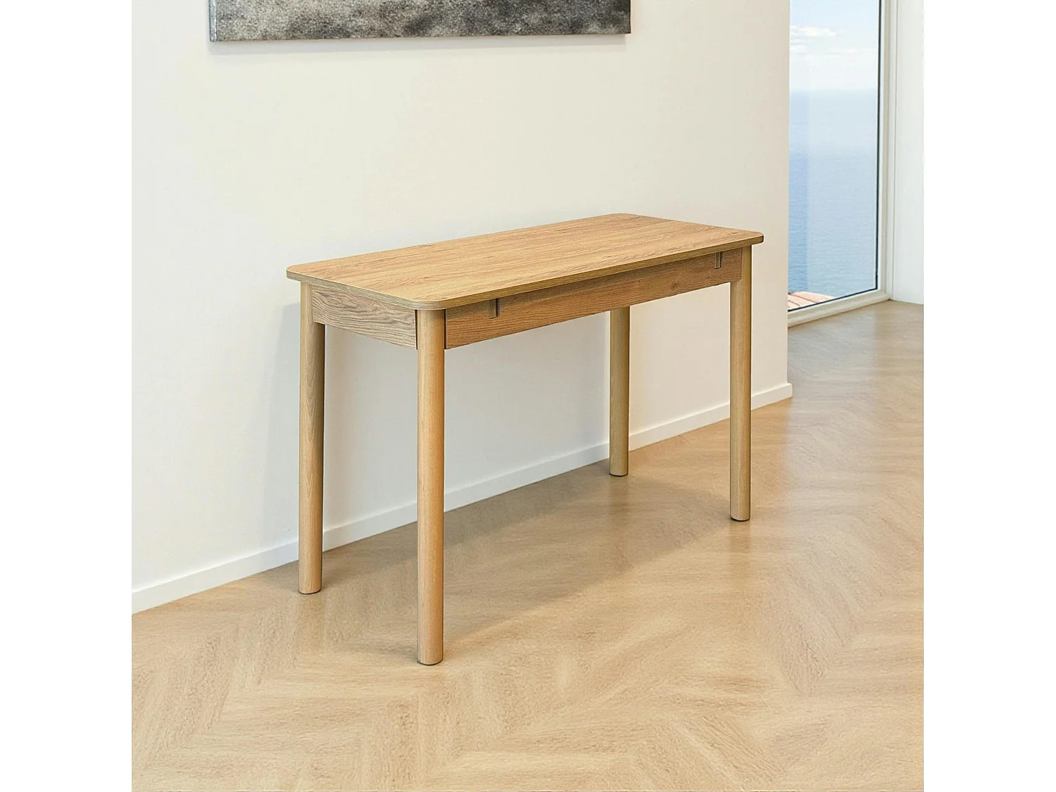 Table pliante cuisine plateau effet bois 50-70 cm ORINA