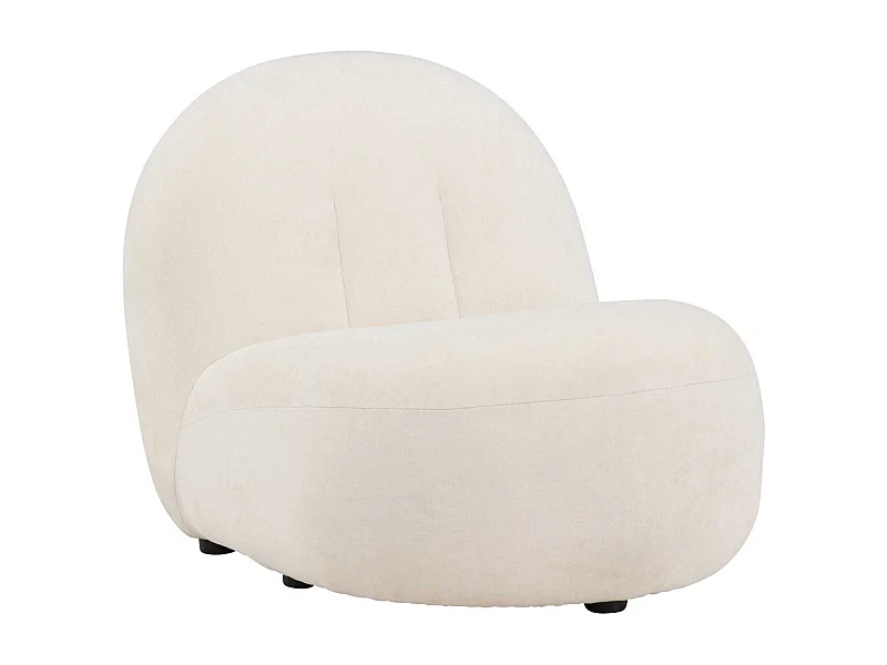 Fauteuil Design en Tissu "Omaha" 84cm Blanc
