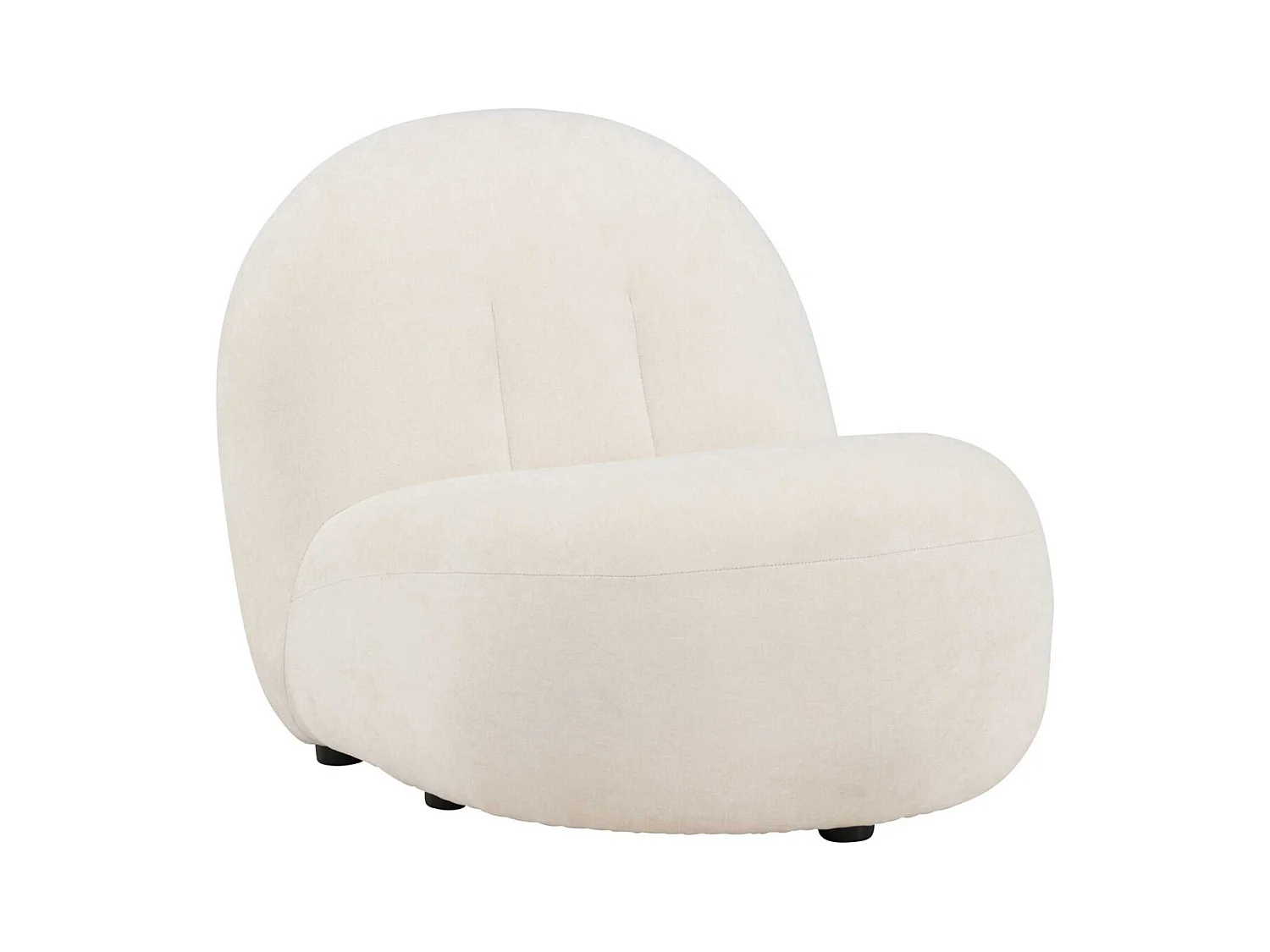 Fauteuil Design en Tissu "Omaha" 84cm Blanc