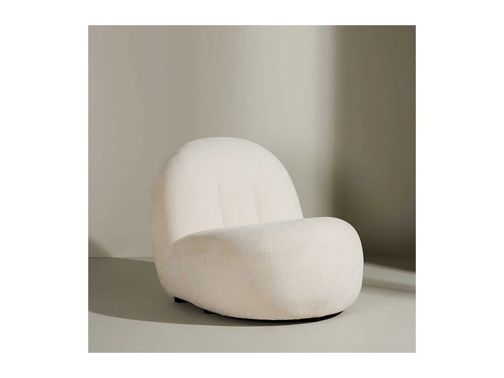 Fauteuil Design en Tissu "Omaha" 84cm Blanc