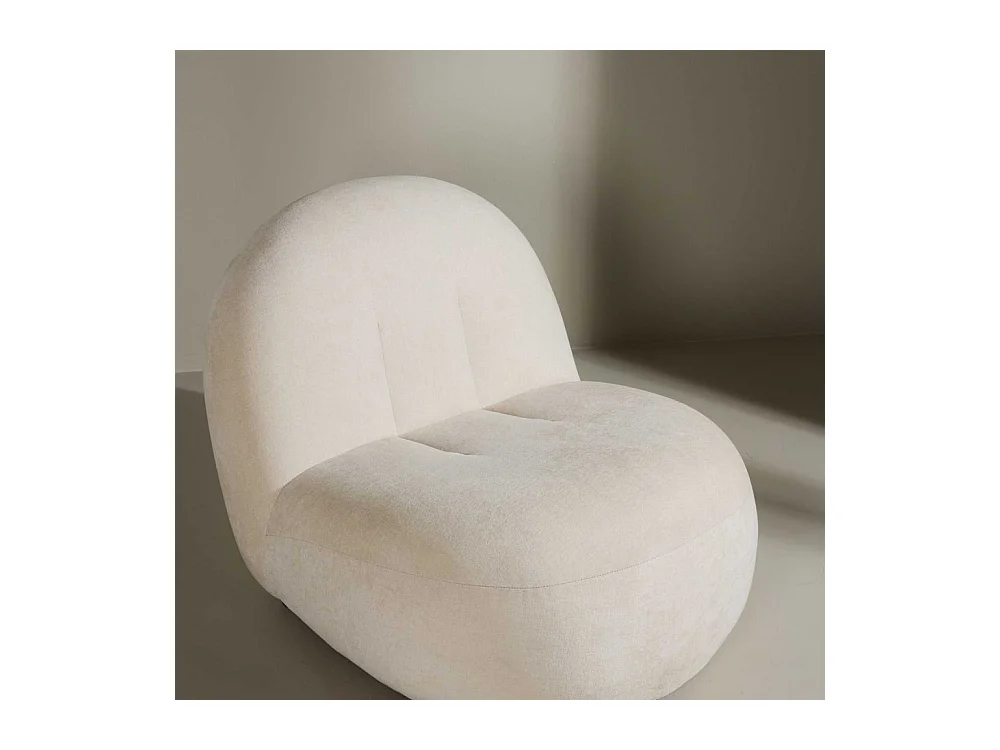 Fauteuil Design en Tissu "Omaha" 84cm Blanc