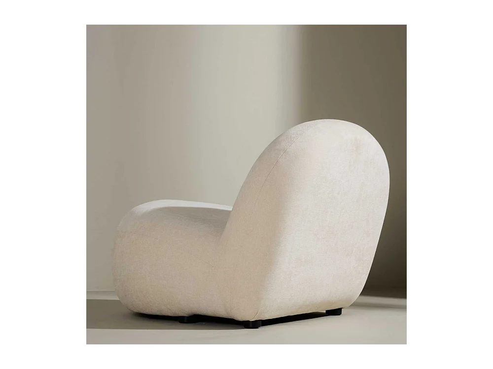 Fauteuil Design en Tissu "Omaha" 84cm Blanc