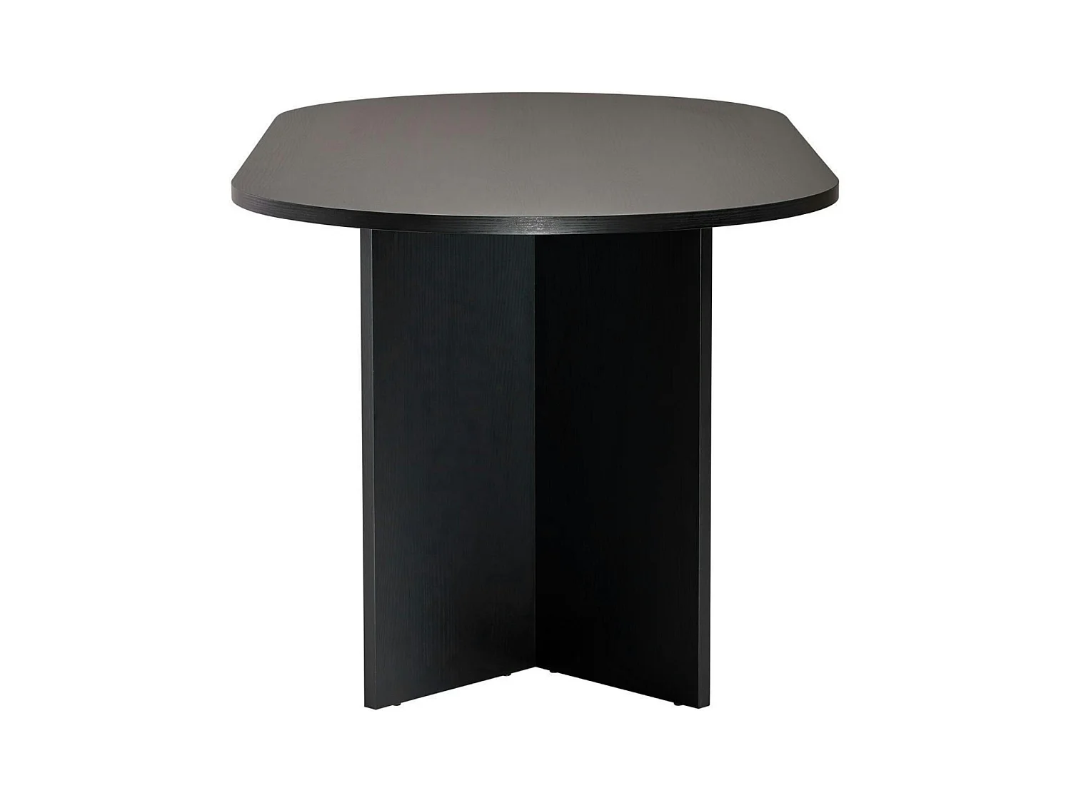 Table à manger ovale effet bois noir pieds en V 200 cm MARFA