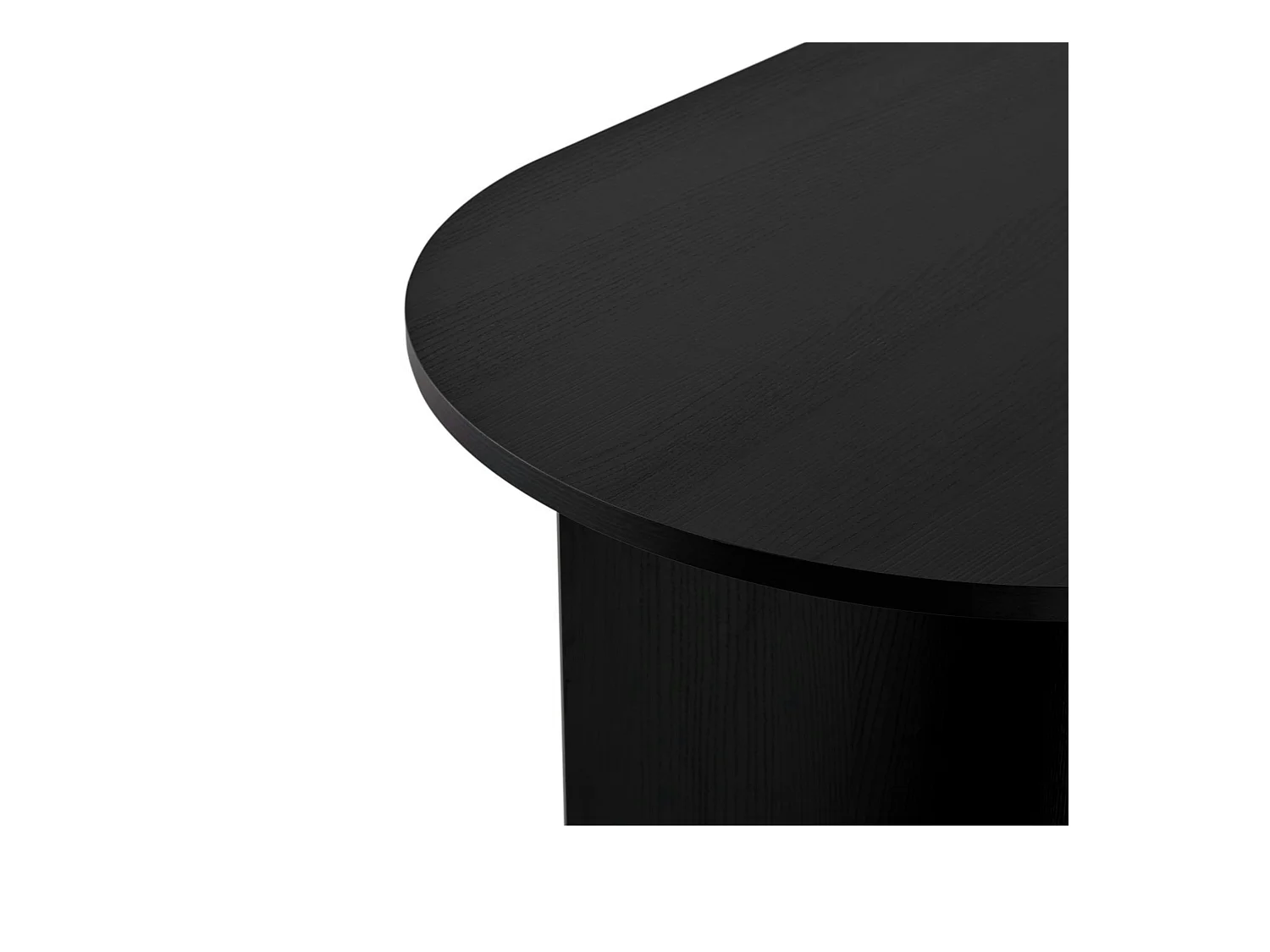 Table à manger ovale effet bois noir pieds en V 200 cm MARFA