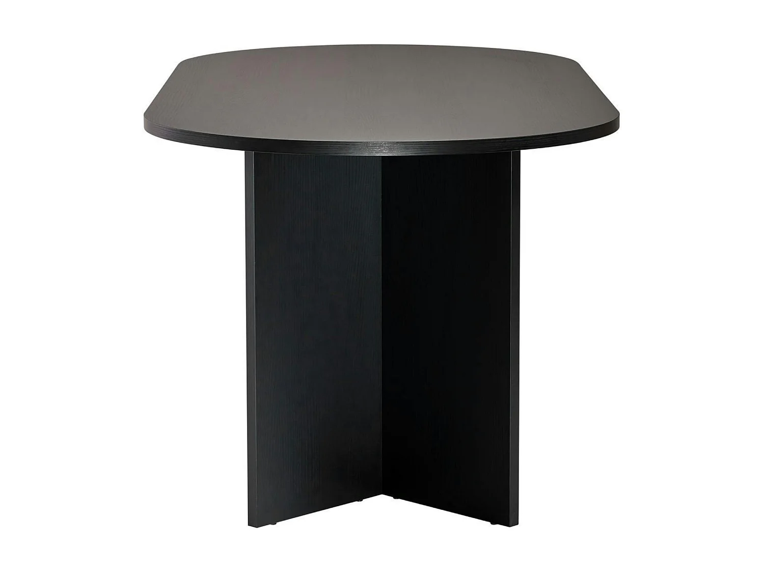 Table à manger ovale effet bois noir pieds en V 200 cm MARFA