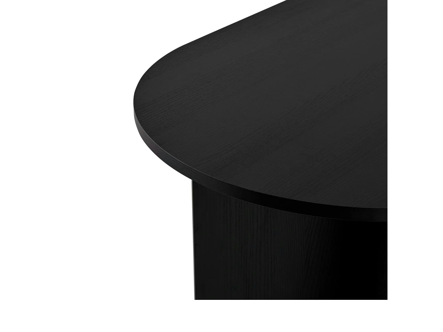 Table à manger ovale effet bois noir pieds en V 200 cm MARFA