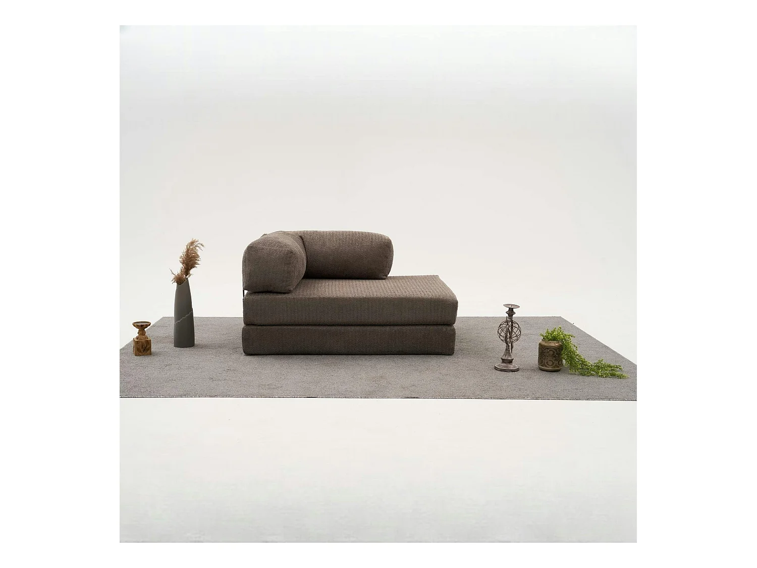 Canapé-lit sans mécanisme marron, 2 places ALTEA