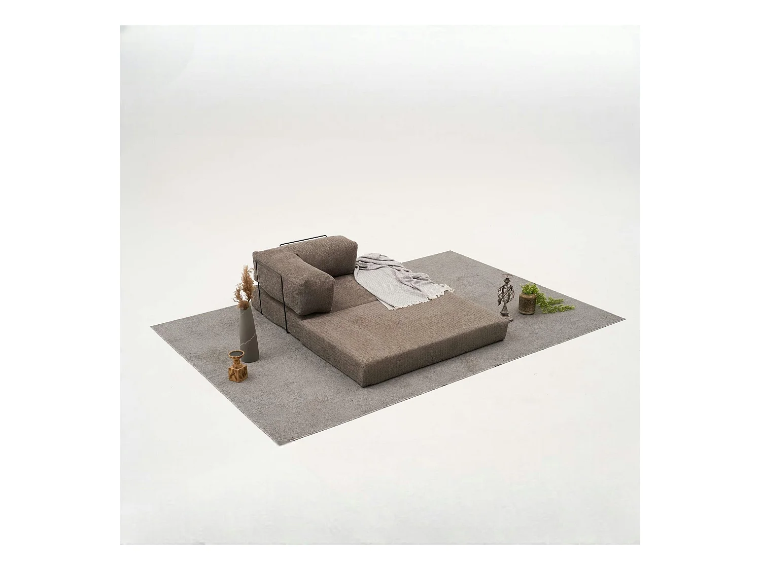 Canapé-lit sans mécanisme marron, 2 places ALTEA