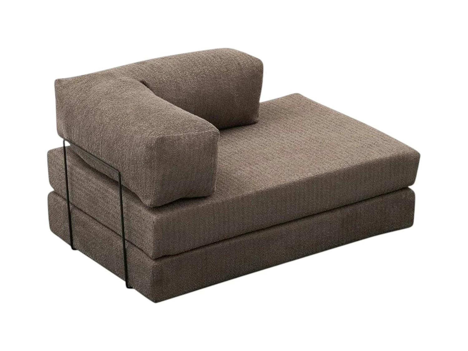 Canapé-lit sans mécanisme marron, 2 places ALTEA