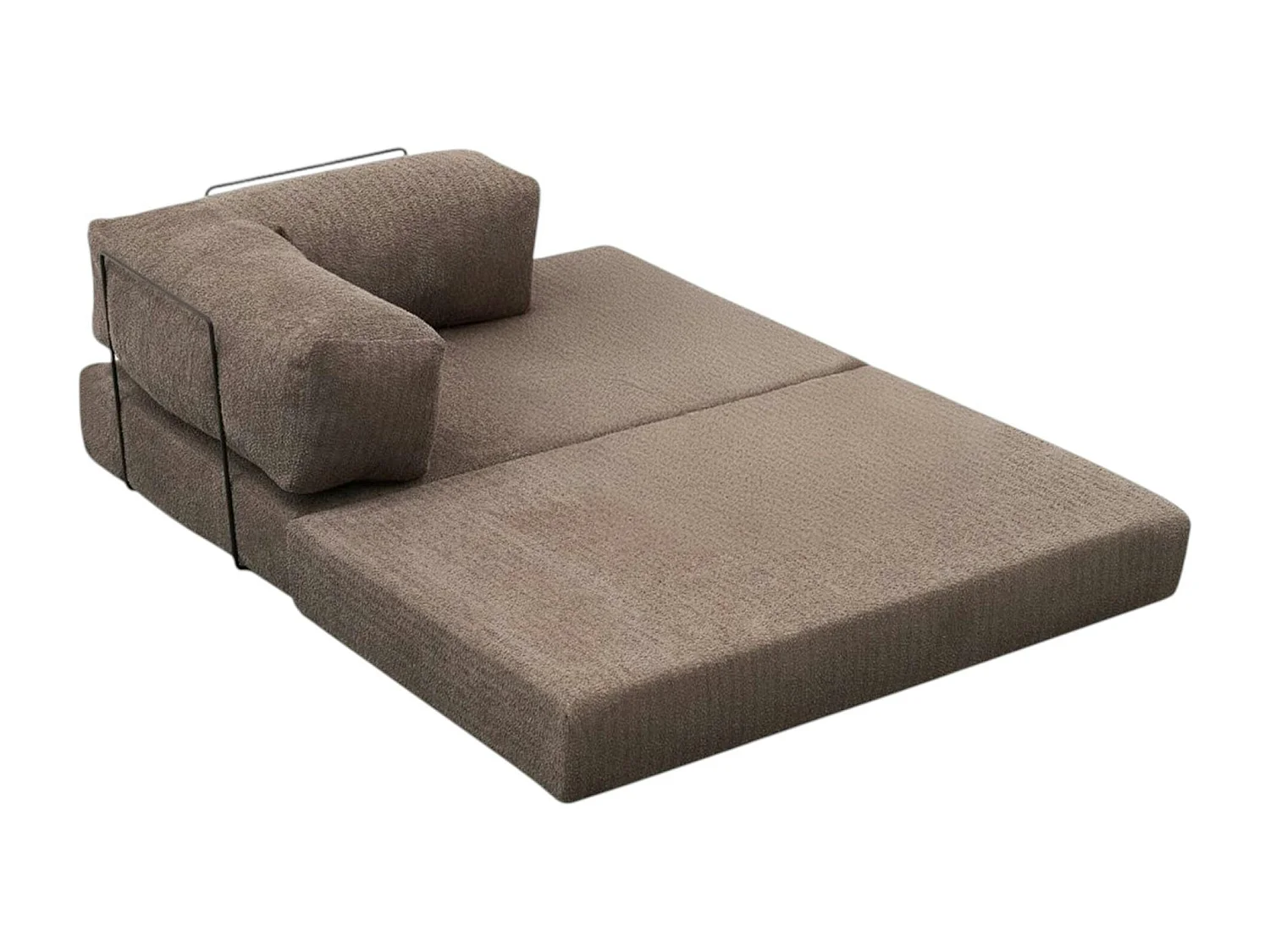 Canapé-lit sans mécanisme marron, 2 places ALTEA