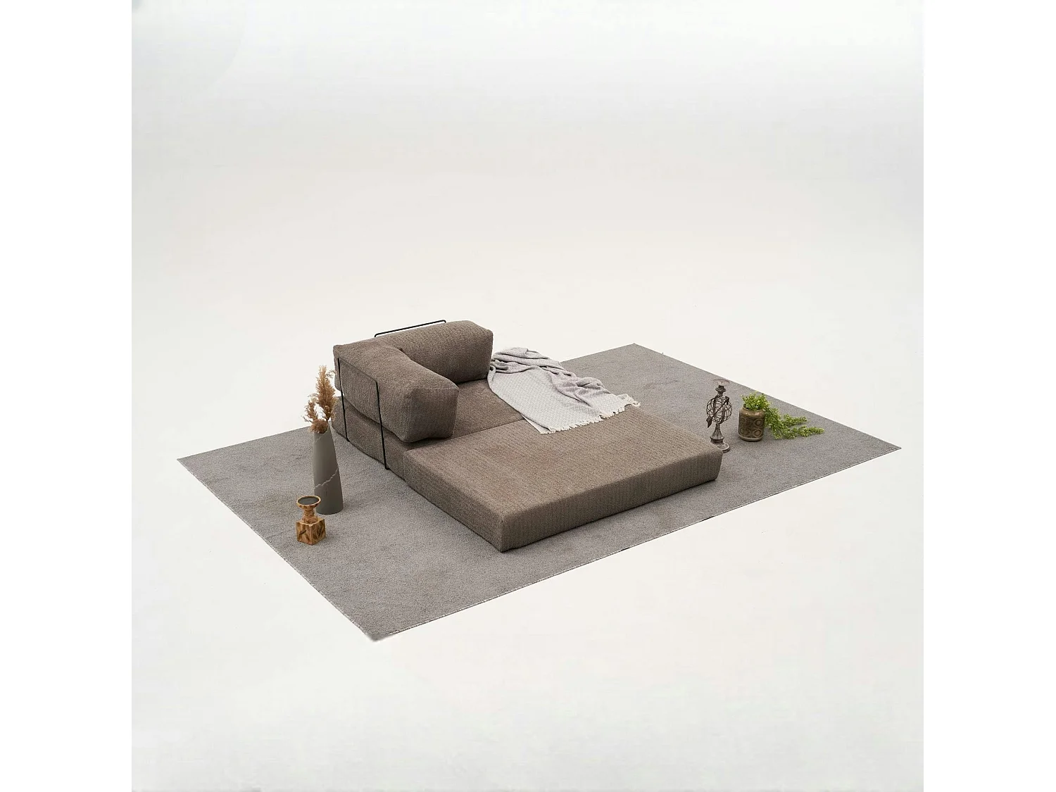 Canapé-lit sans mécanisme marron, 2 places ALTEA