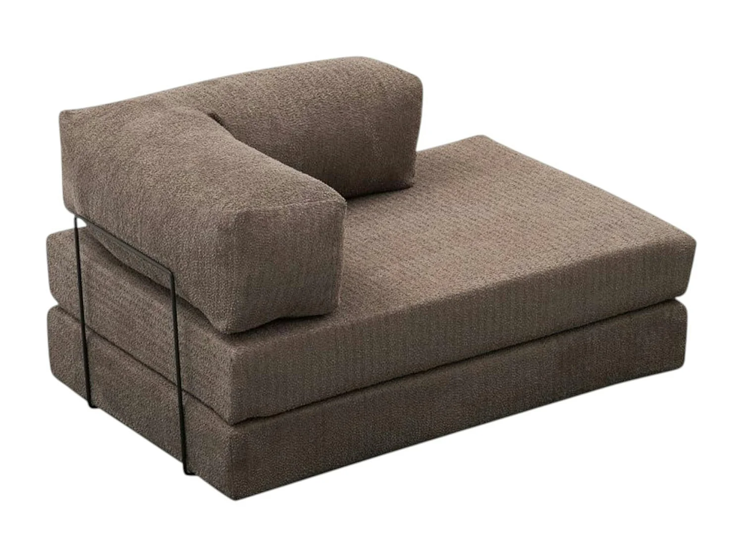 Canapé-lit sans mécanisme marron, 2 places ALTEA