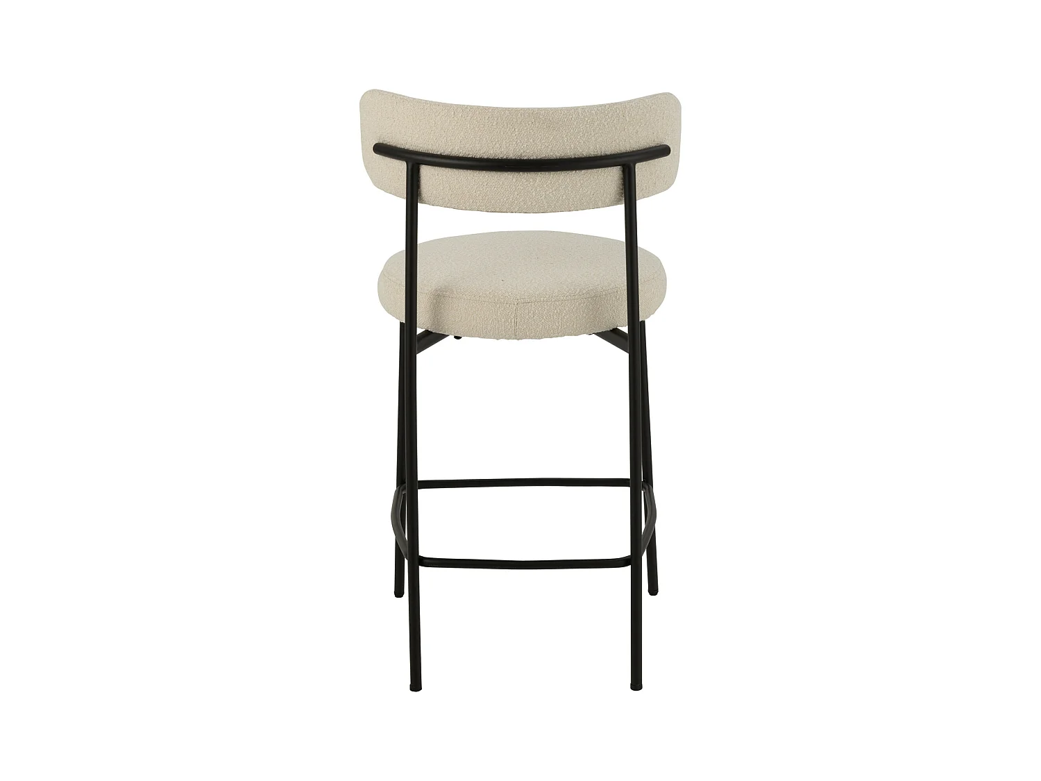 Chaise de Bar en Tissu Bouclé "Aldo" 97cm Blanc