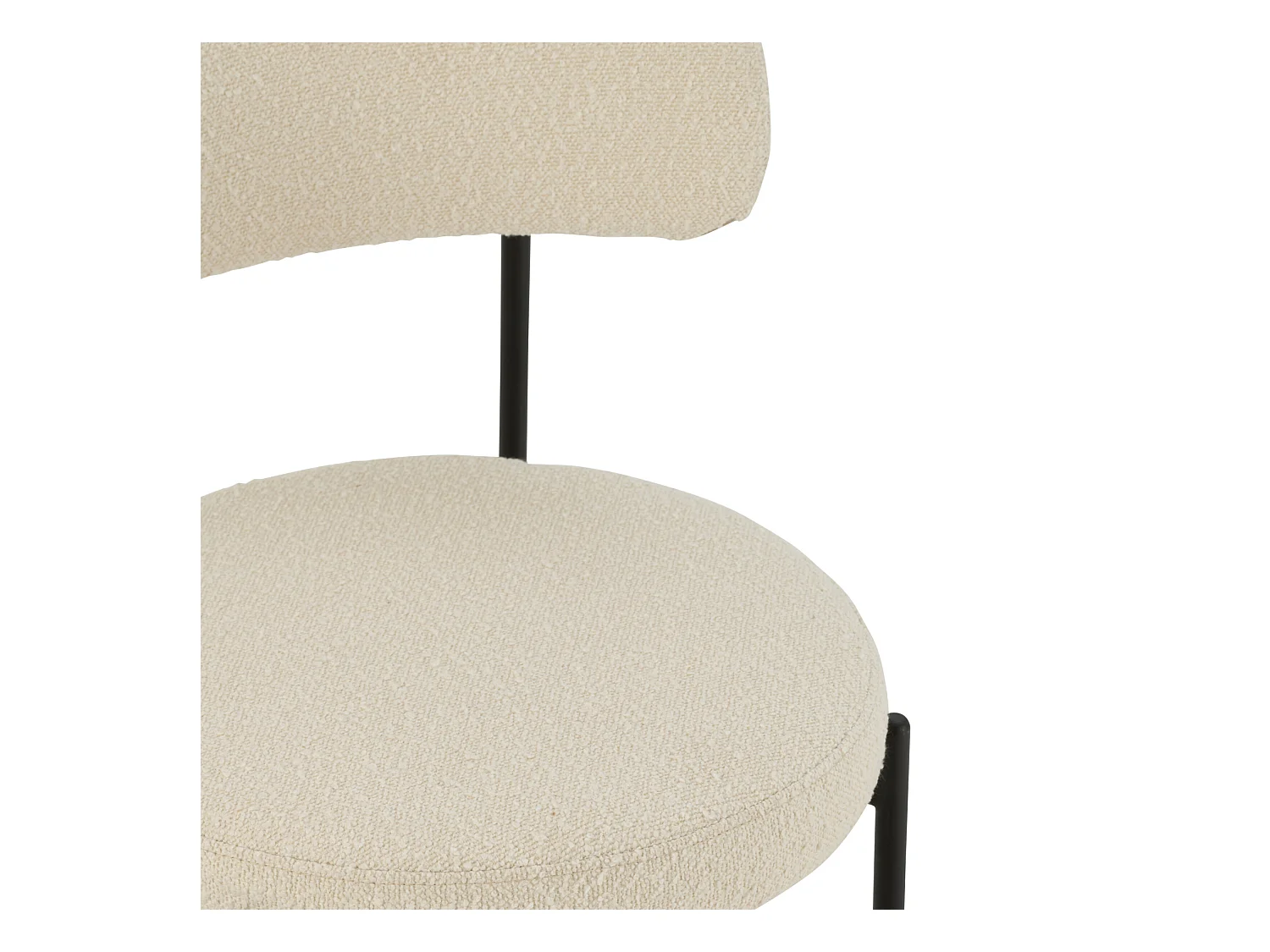 Chaise de Bar en Tissu Bouclé "Aldo" 97cm Blanc