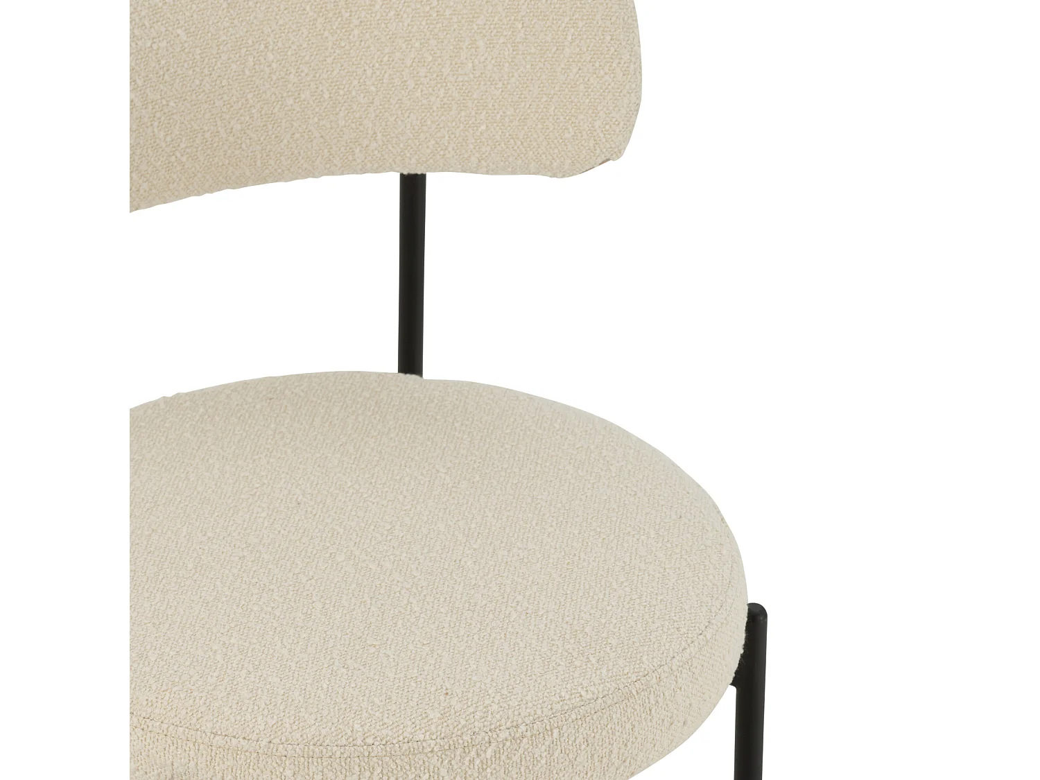 Chaise de Bar en Tissu Bouclé "Aldo" 97cm Blanc