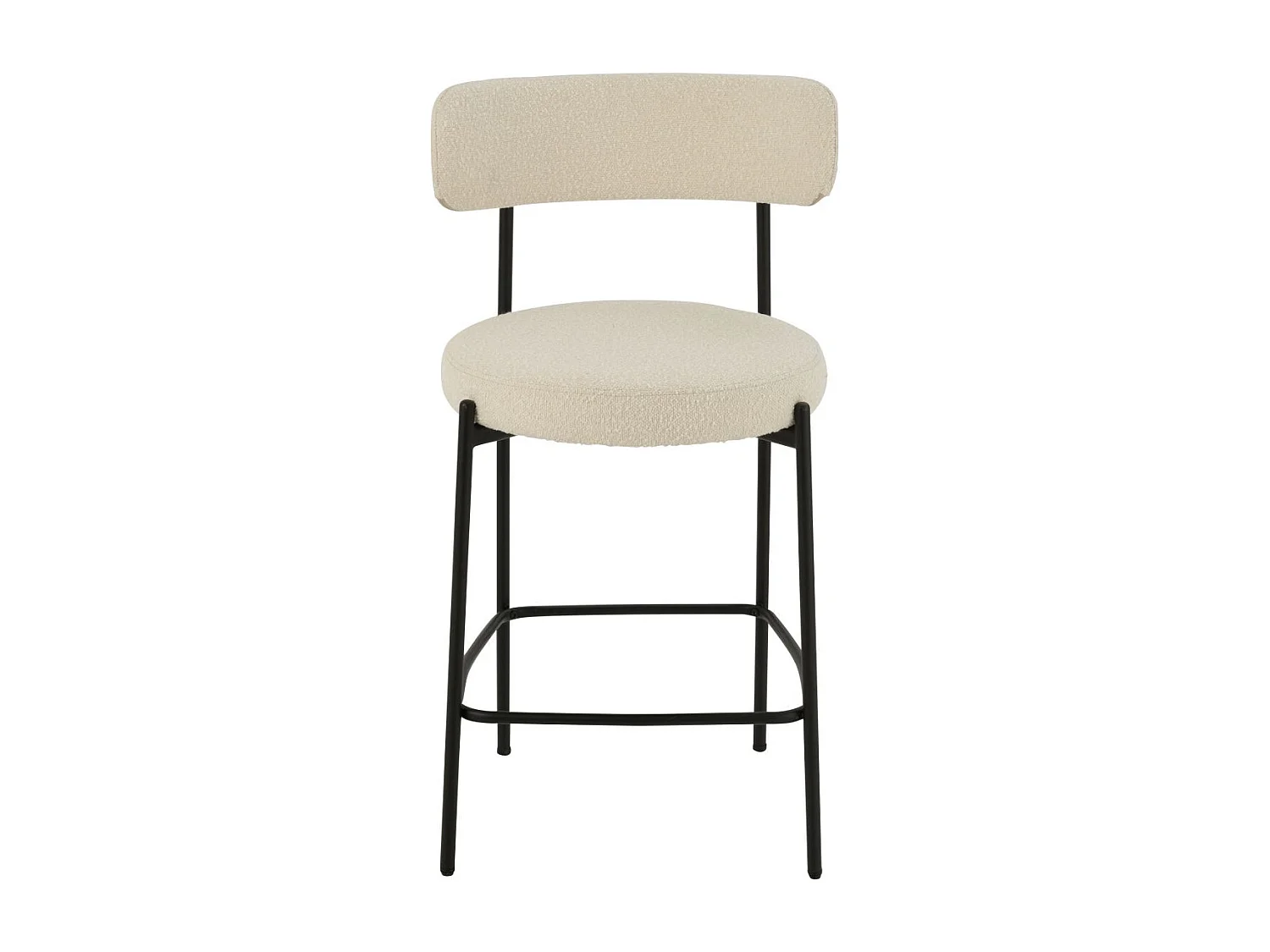 Chaise de Bar en Tissu Bouclé "Aldo" 97cm Blanc