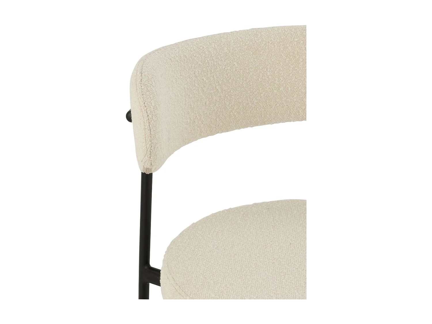 Chaise de Bar en Tissu Bouclé "Aldo" 97cm Blanc