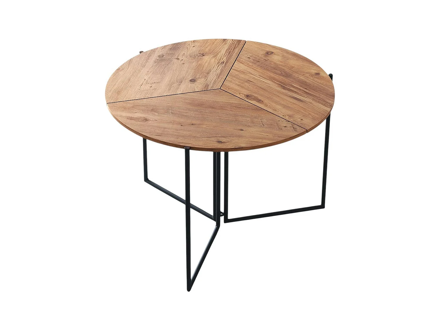 Table salle à manger pliante effet pin Ø100 cm JENA