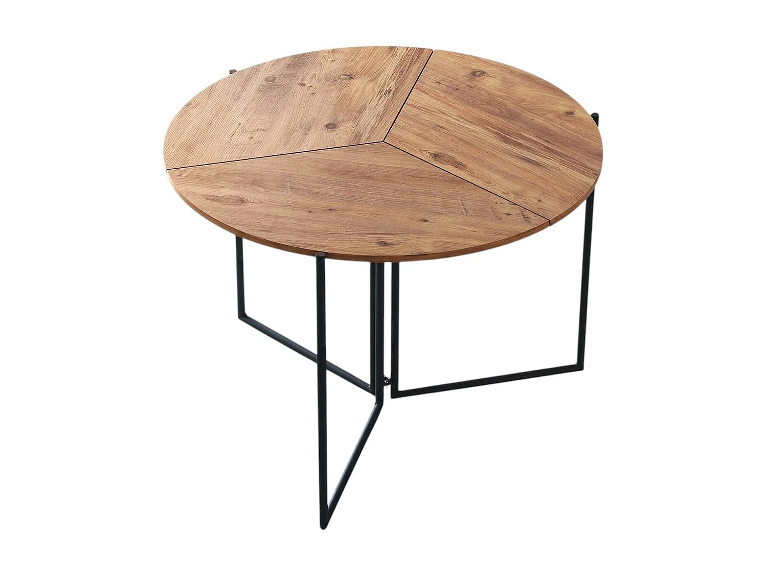 Table salle à manger pliante effet pin Ø100 cm JENA