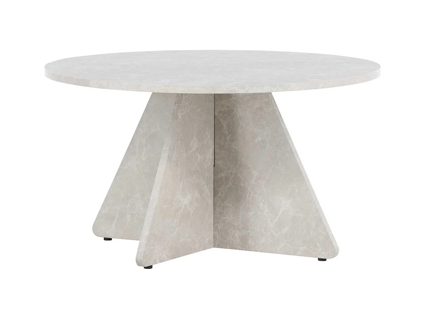 Table Basse Effet Marbre "Bootcut" 80cm Beige