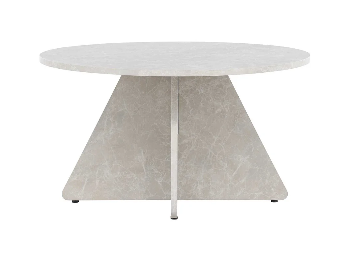 Table Basse Effet Marbre "Bootcut" 80cm Beige