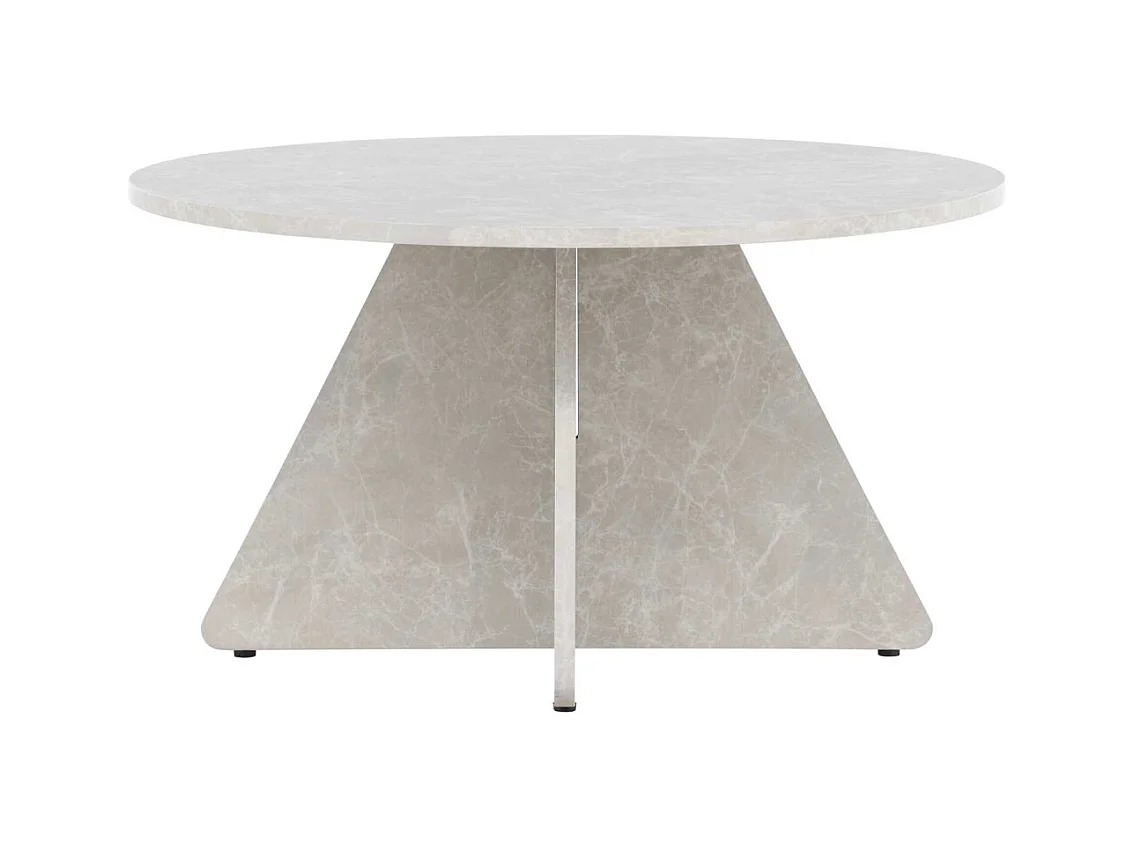 Table Basse Effet Marbre "Bootcut" 80cm Beige