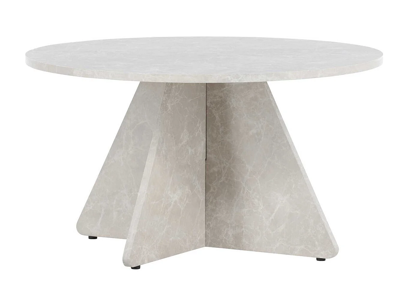 Table Basse Effet Marbre "﻿Bootcut" 80cm Beige