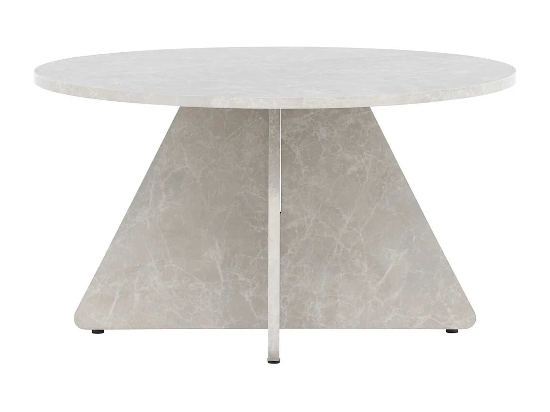 Table Basse Effet Marbre "﻿Bootcut" 80cm Beige