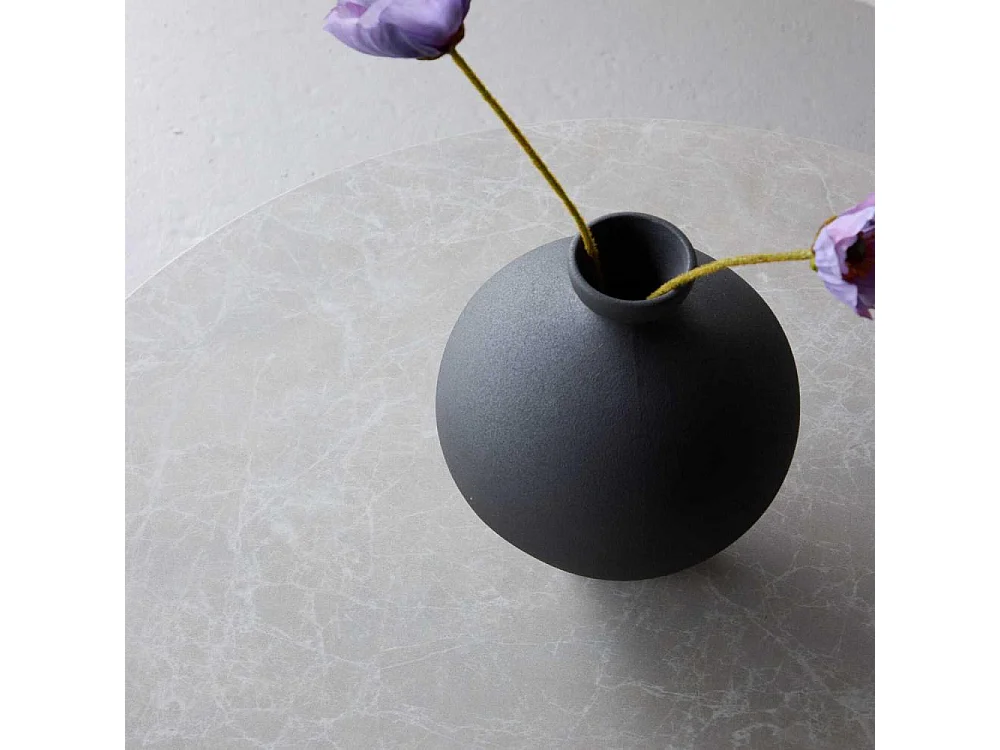 Table Basse Effet Marbre "﻿Bootcut" 80cm Beige