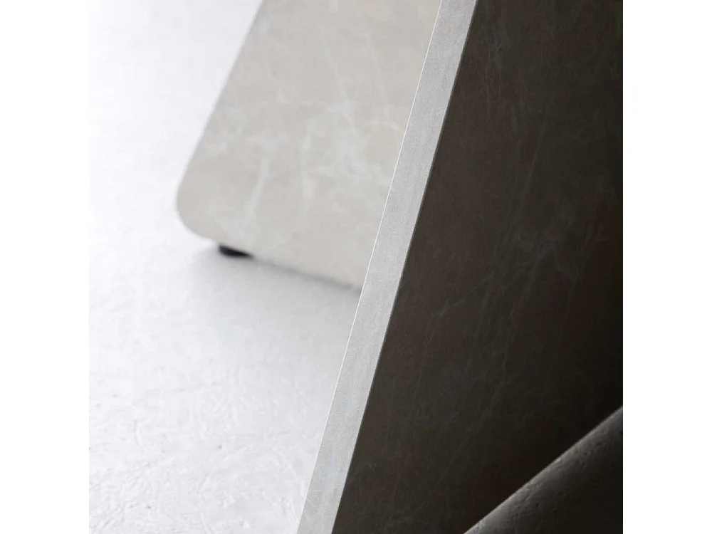 Table Basse Effet Marbre "﻿Bootcut" 80cm Beige