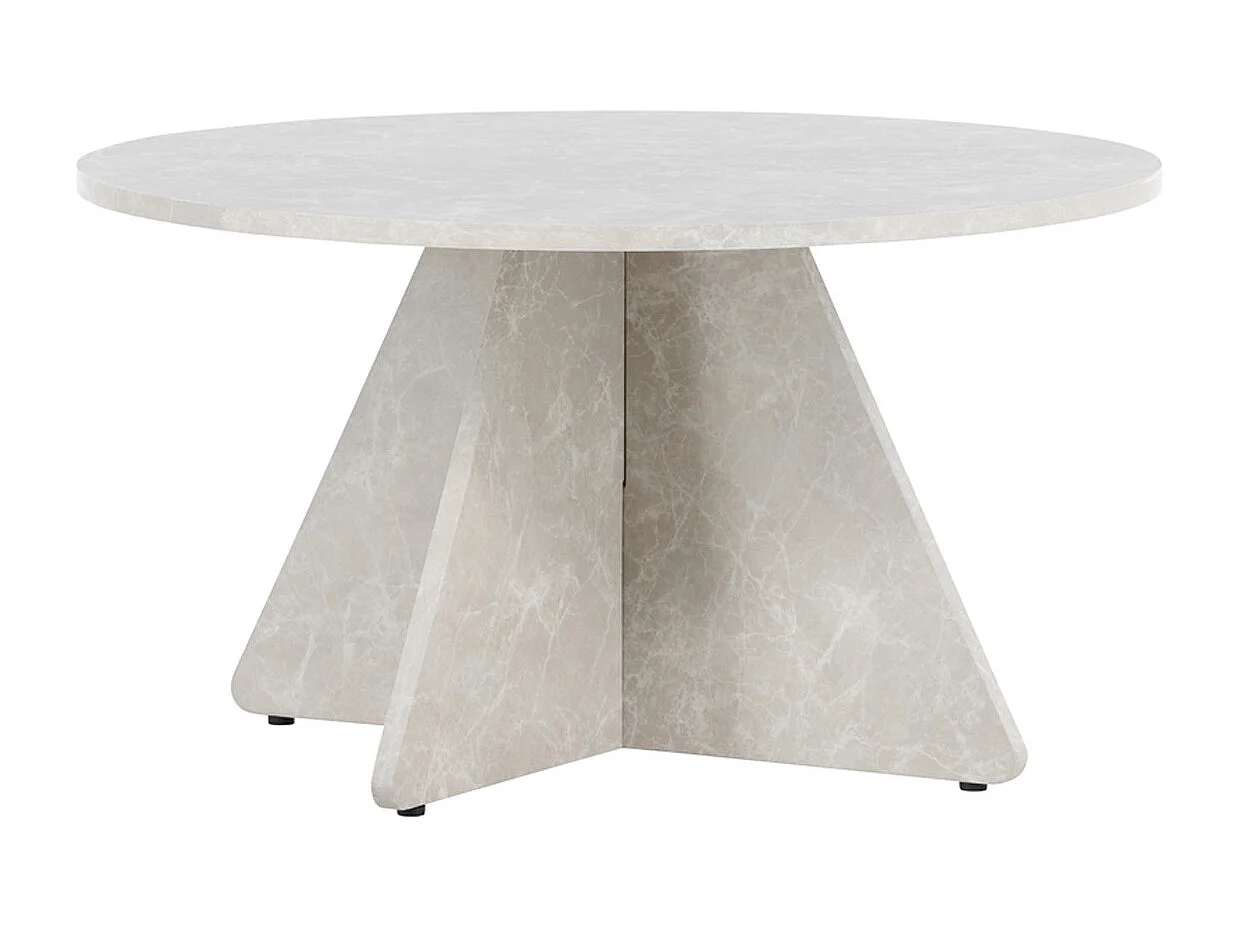 Table Basse Effet Marbre "﻿Bootcut" 80cm Beige