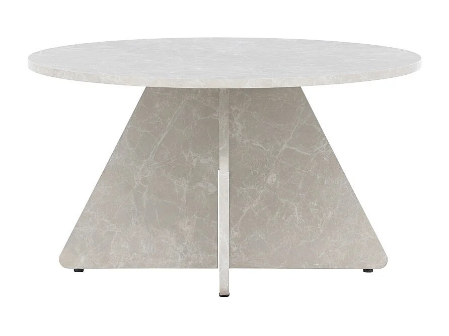 Table Basse Effet Marbre "﻿Bootcut" 80cm Beige