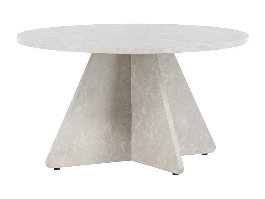 Table Basse Effet Marbre "﻿Bootcut" 80cm Beige