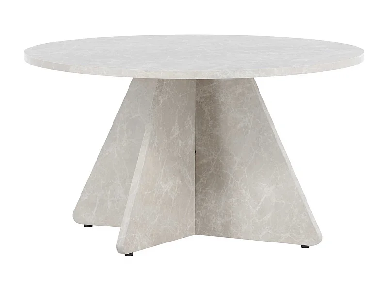 Table Basse Effet Marbre "﻿Bootcut" 80cm Beige