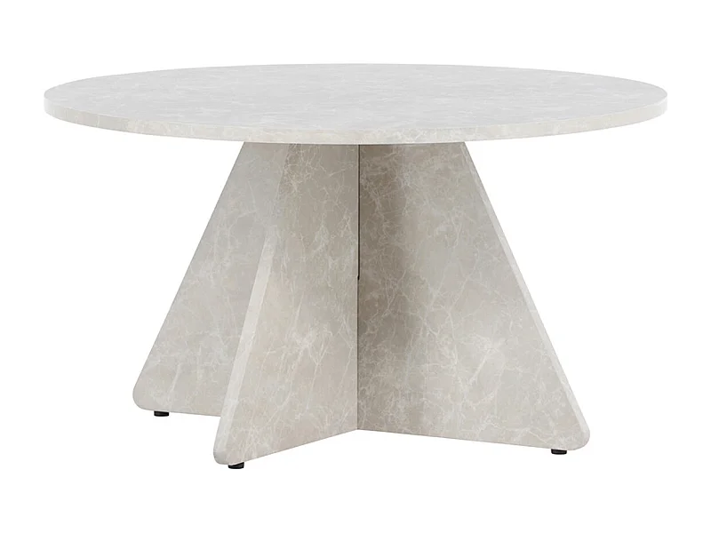 Table Basse Effet Marbre "﻿Bootcut" 80cm Beige
