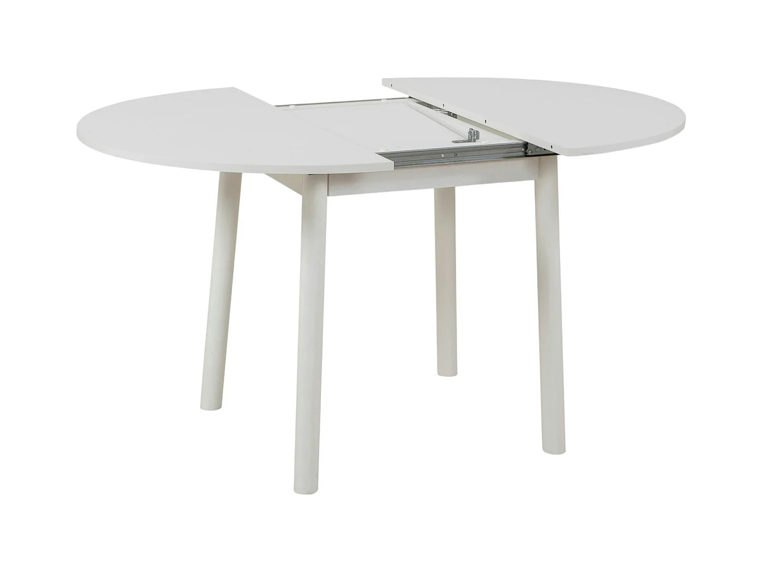 Table blanche extensible forme ronde Ø100-131 cm ARDEN