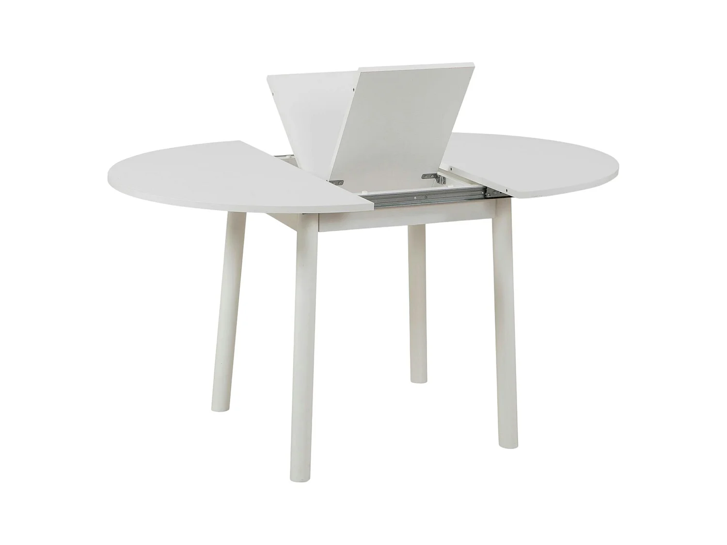 Table blanche extensible forme ronde Ø100-131 cm ARDEN