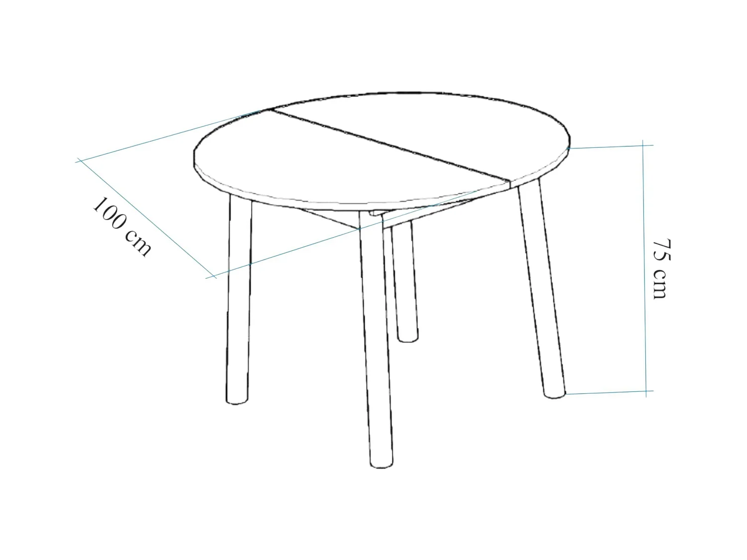 Table blanche extensible forme ronde Ø100-131 cm ARDEN