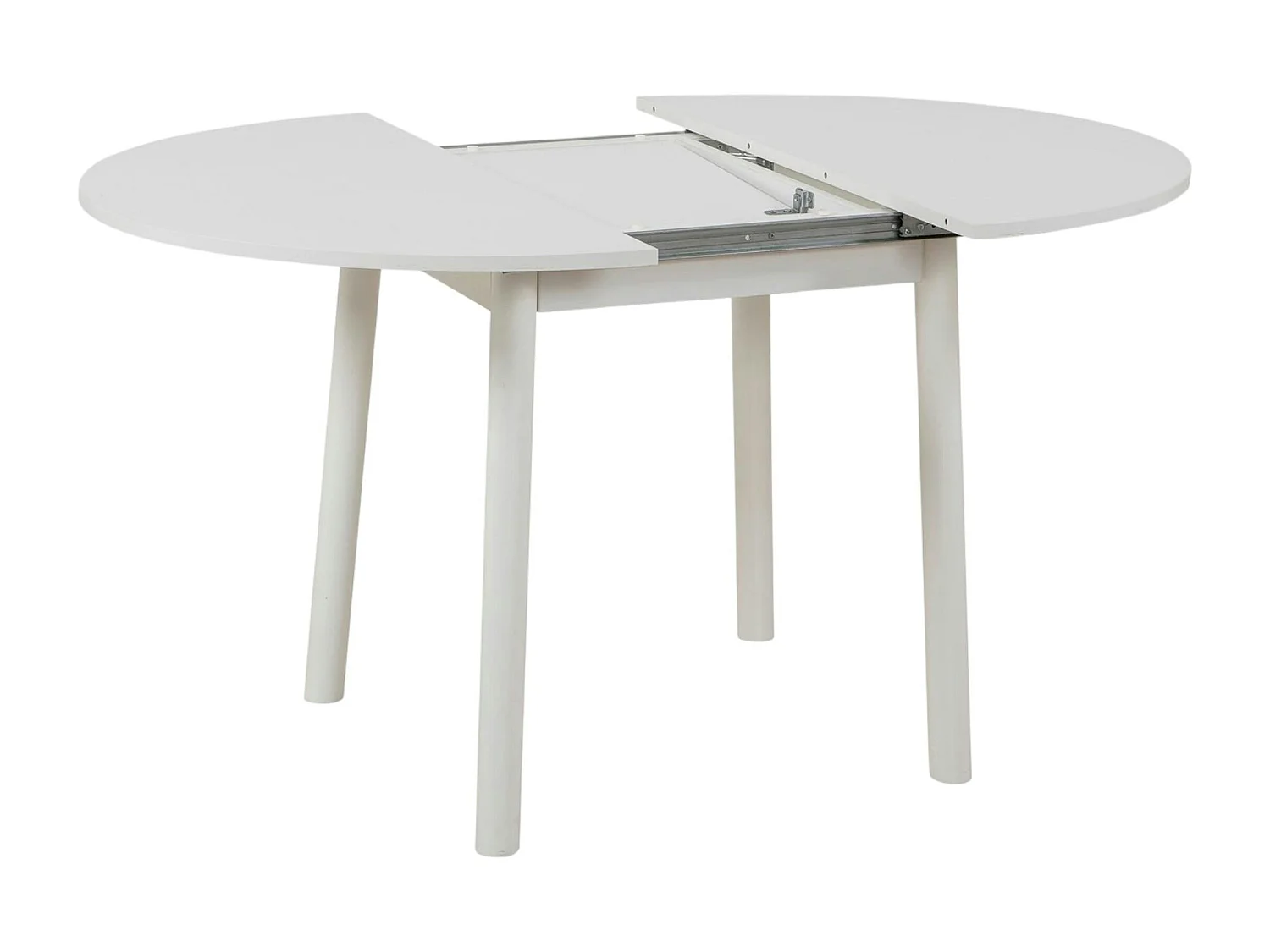 Table blanche extensible forme ronde Ø100-131 cm ARDEN