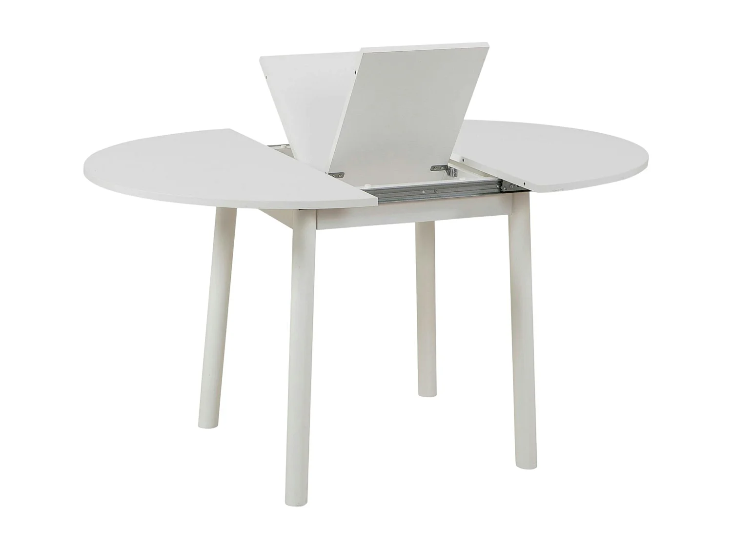Table blanche extensible forme ronde Ø100-131 cm ARDEN