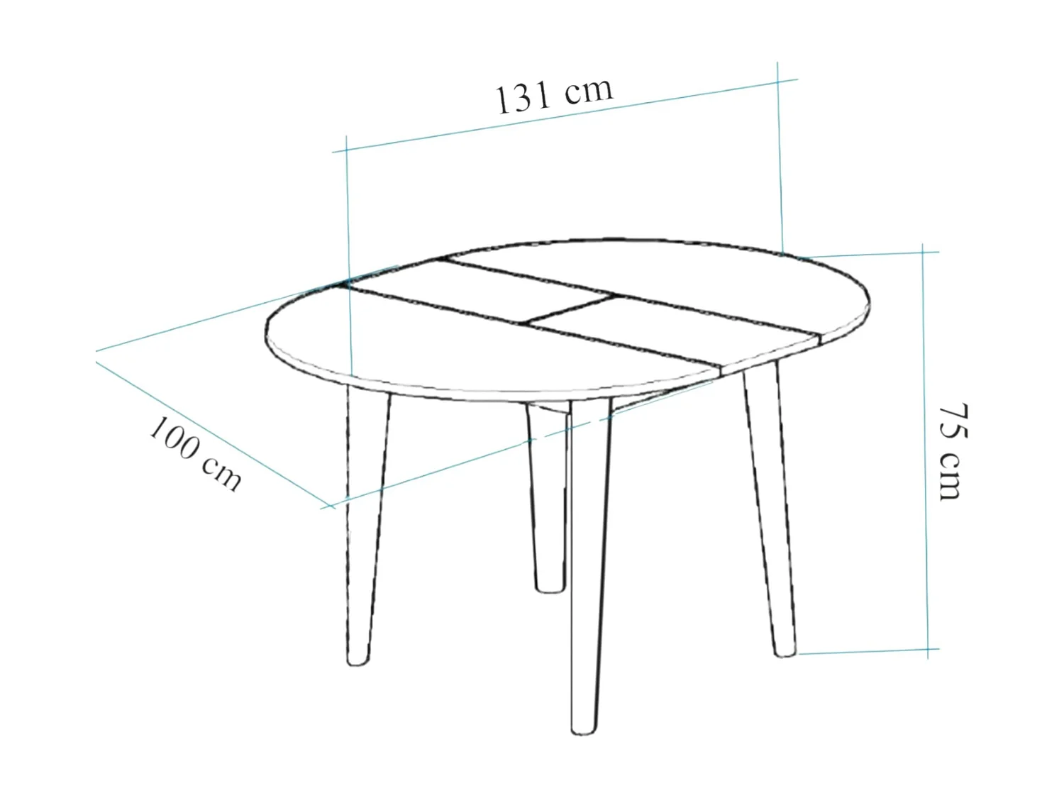 Table blanche extensible forme ronde Ø100-131 cm ARDEN
