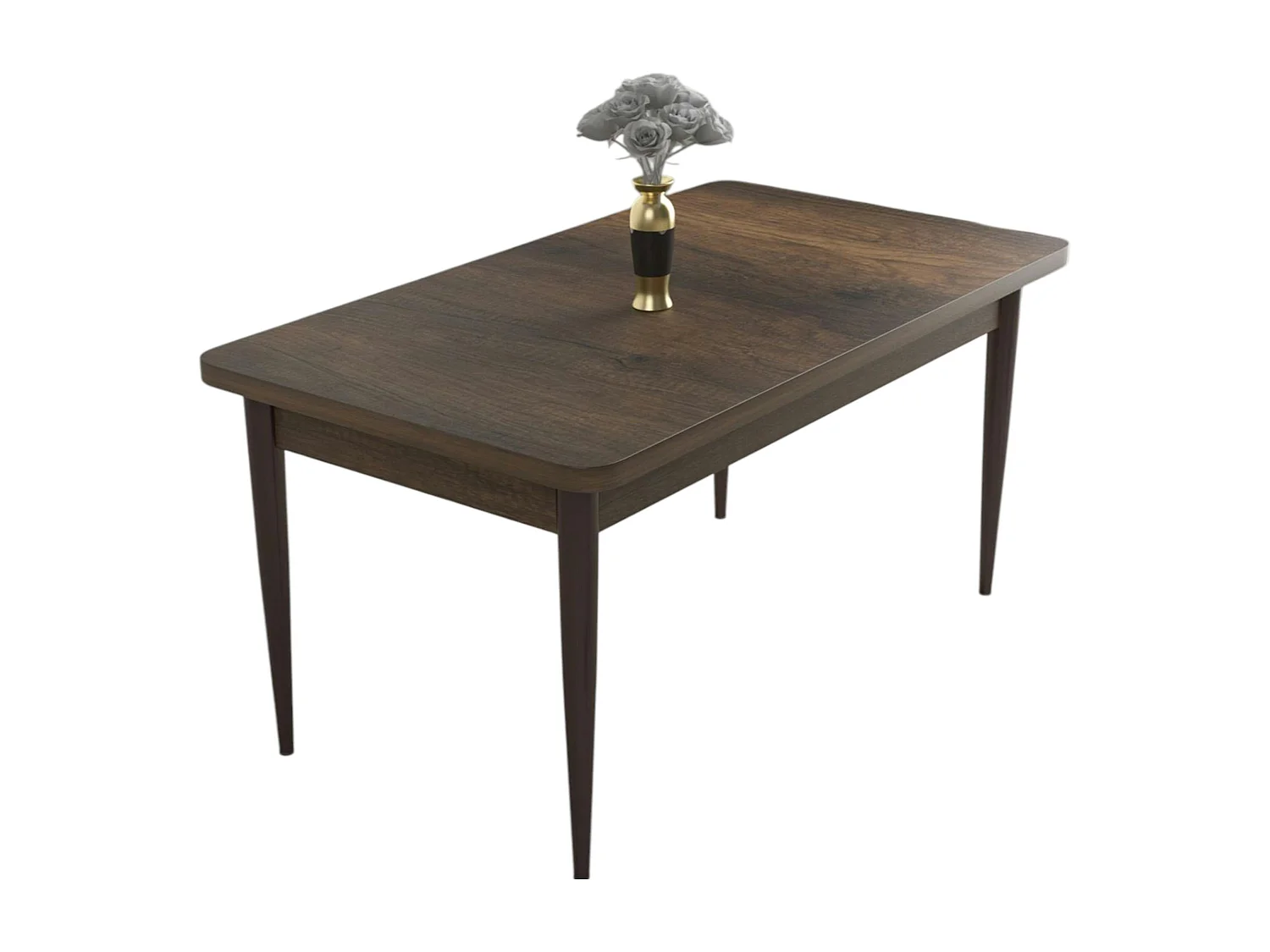 Table à manger rectangulaire effet bois brun 110 cm AROLA