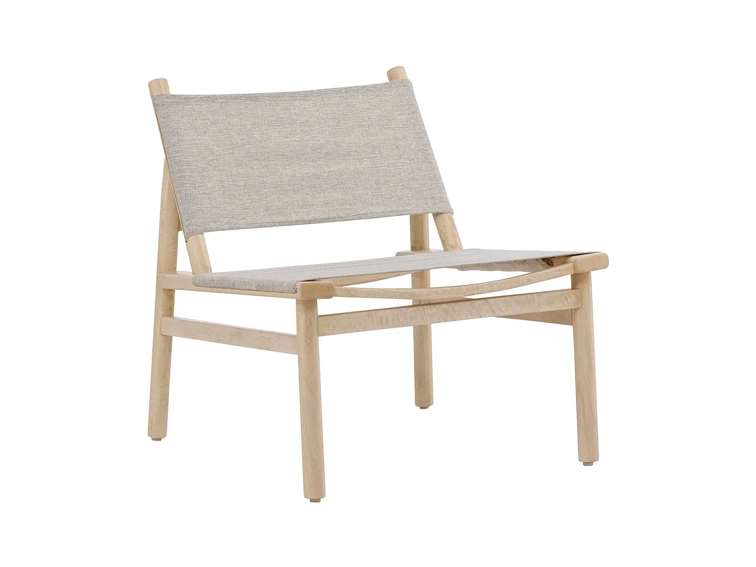 Fauteuil Bas en Bois "Millo" 70cm Naturel