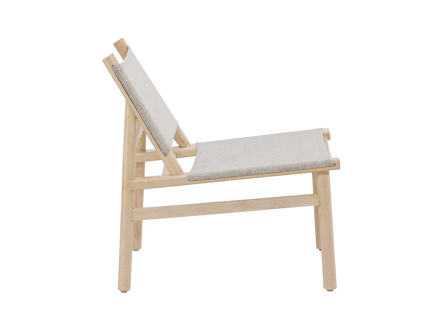 Fauteuil Bas en Bois "Millo" 70cm Naturel